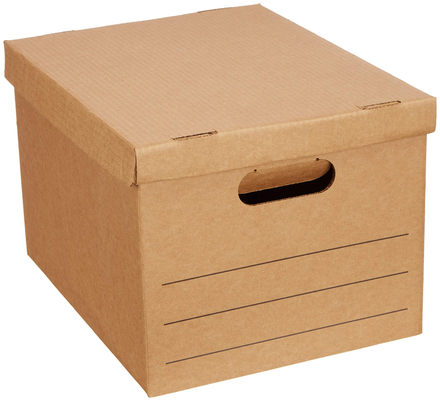Amazon Basics Moving and Storage Boxes with Handles and Lift-Off Lids, File Storage, Collapsible