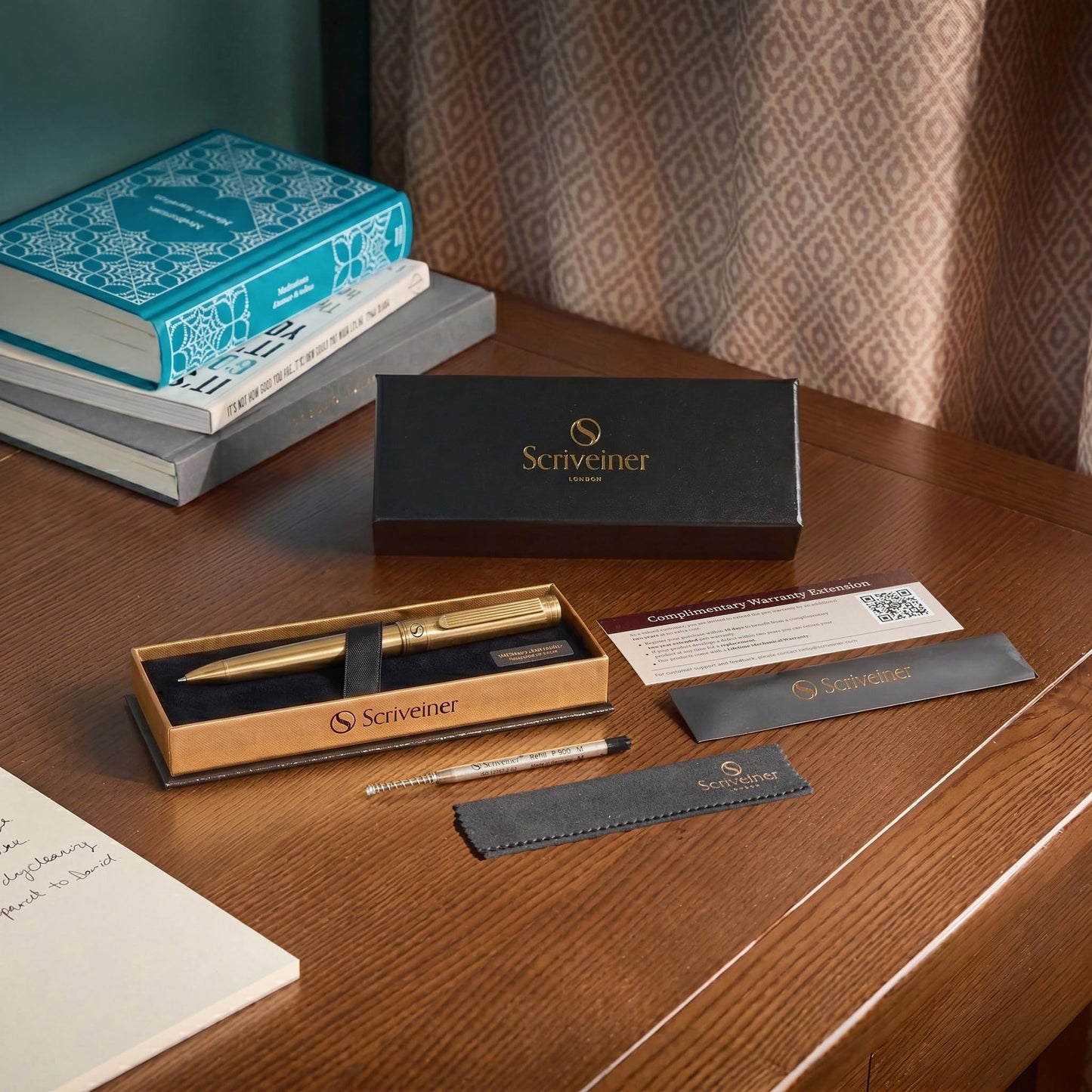 Scriveiner Bronze Ballpoint Pen - Stunning Luxury Pen, Schmidt Black Refill, Best Ball Pen Gift Set