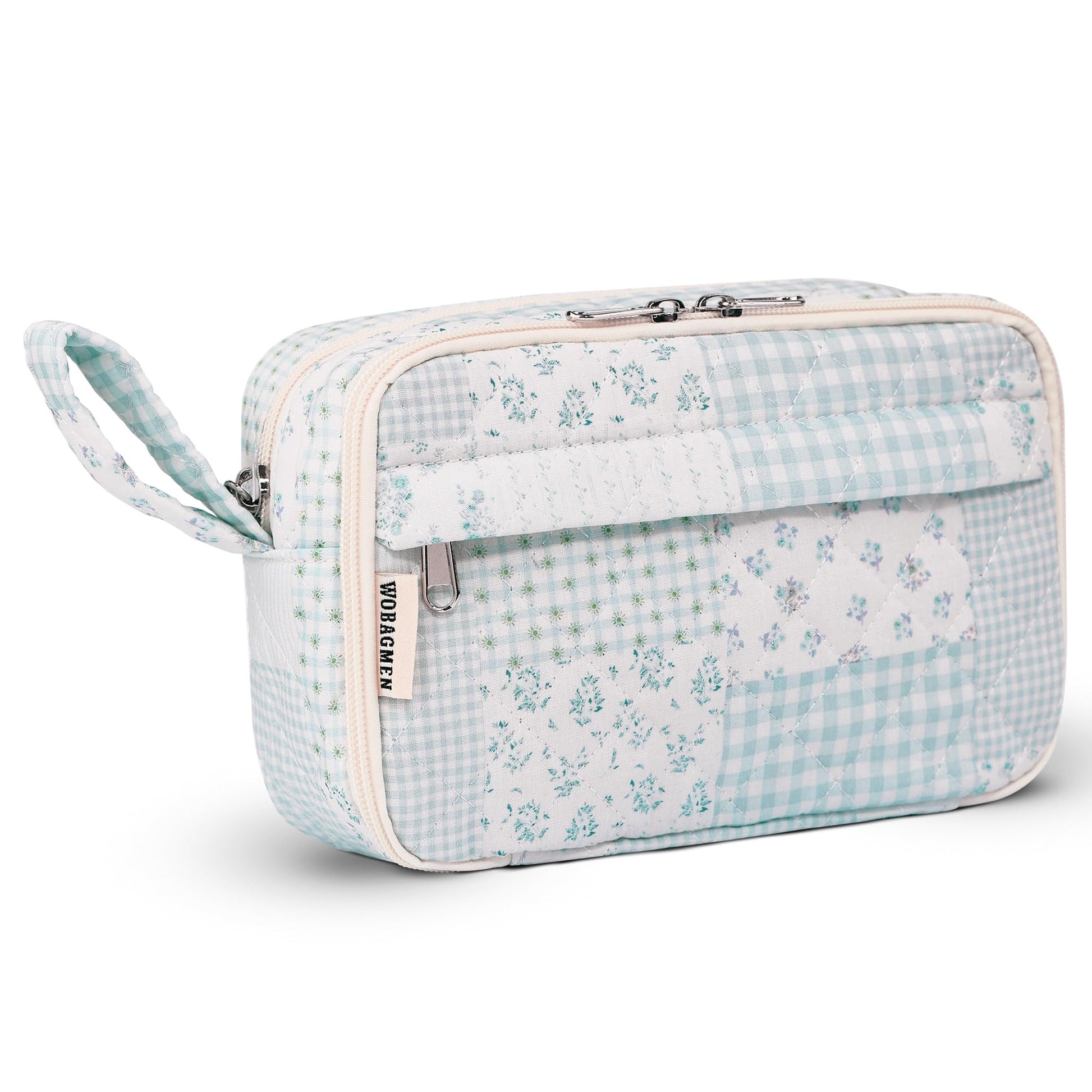 WOBAGMEN Quilted Pencil Pouch for Girls Women, Large Pencil Case Pouch with Compartments Cute