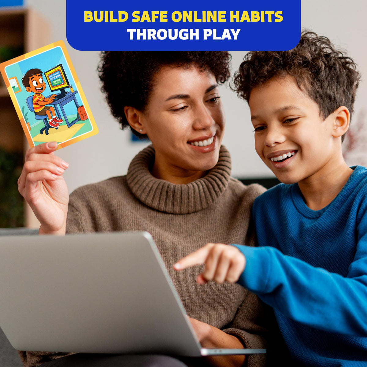 Who What Why Online Safety Conversation Cards for Kids, SEL Game