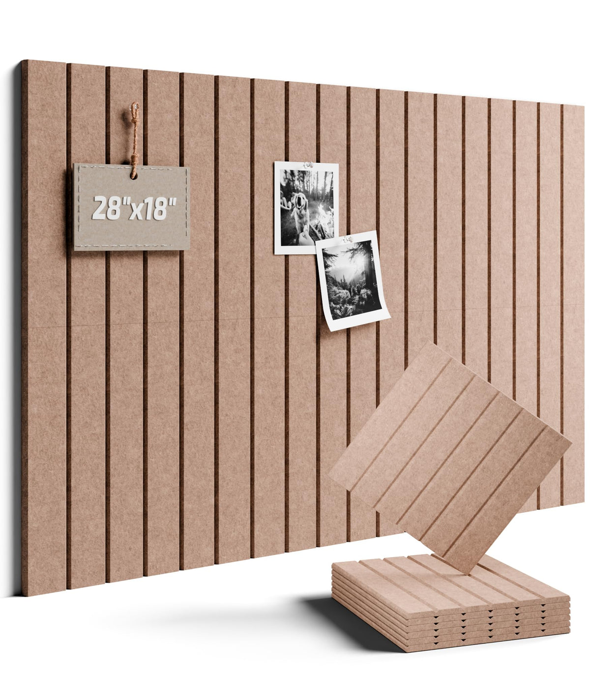 Fluxynara 28" X 18" Cork Board Alternative, Fine Stripe, Boho