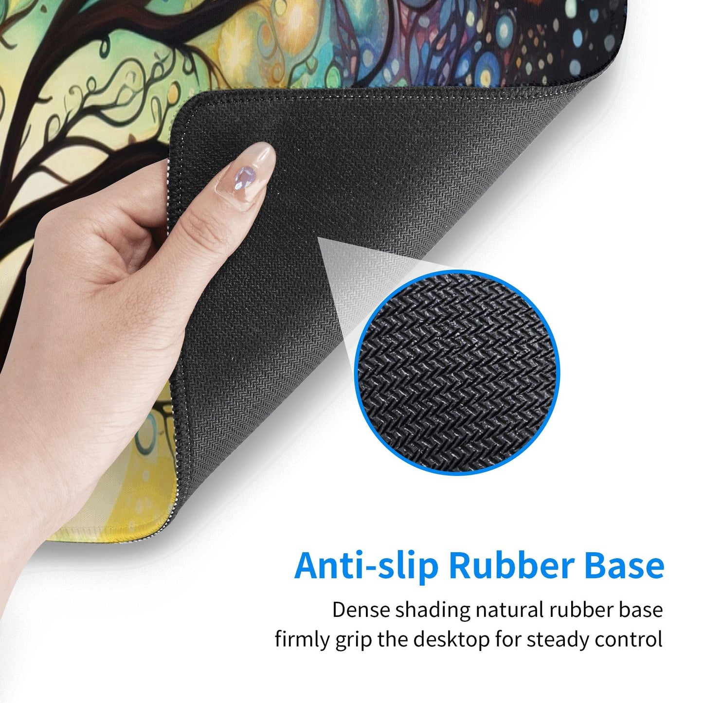 Large Gaming Cosmic Tree Design Mouse Pad 31.5 x 12 Inch, Non-Slip Base, Water Resistant, Ideal for