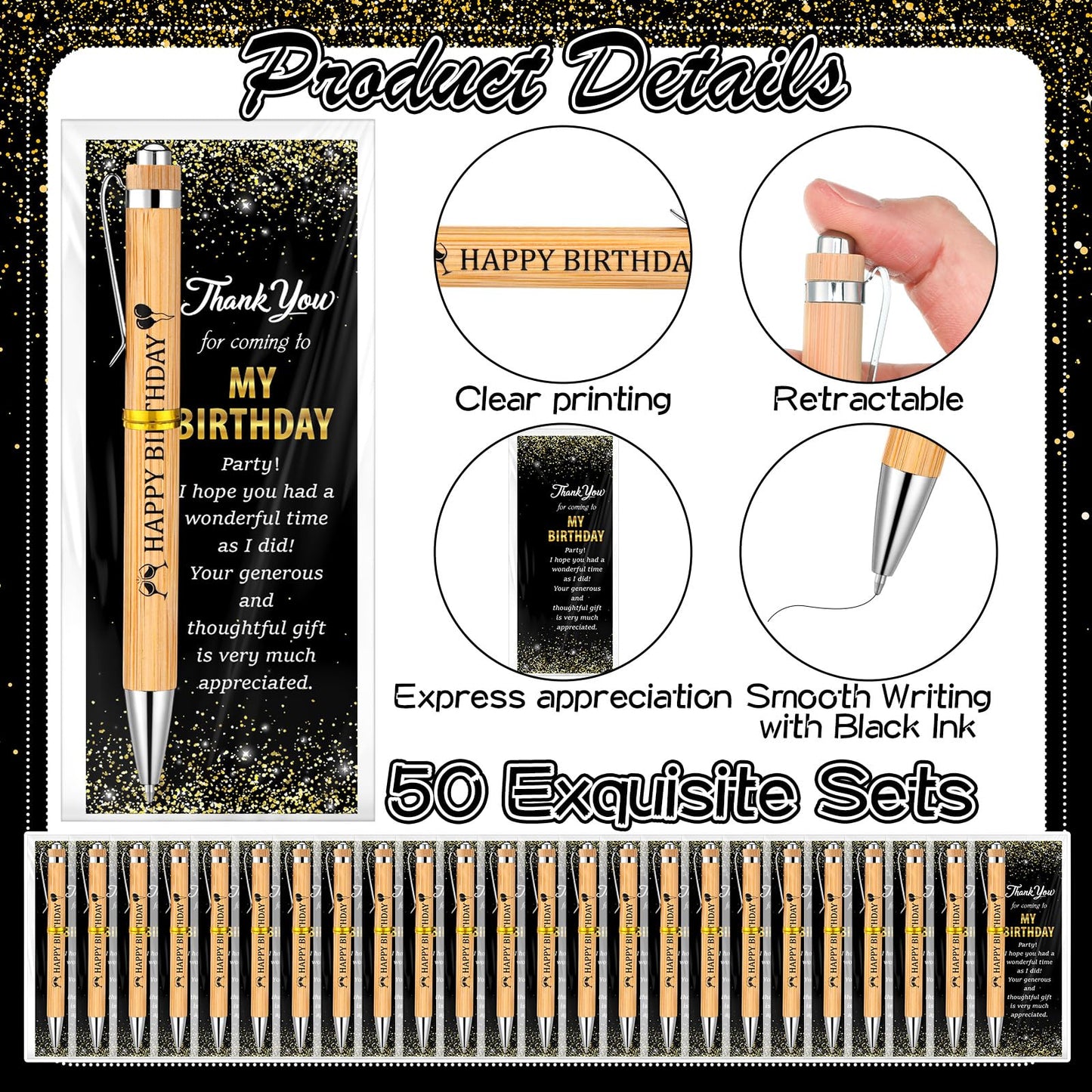 Sayglossy 50 Sets Happy Birthday Party Favors for Guests