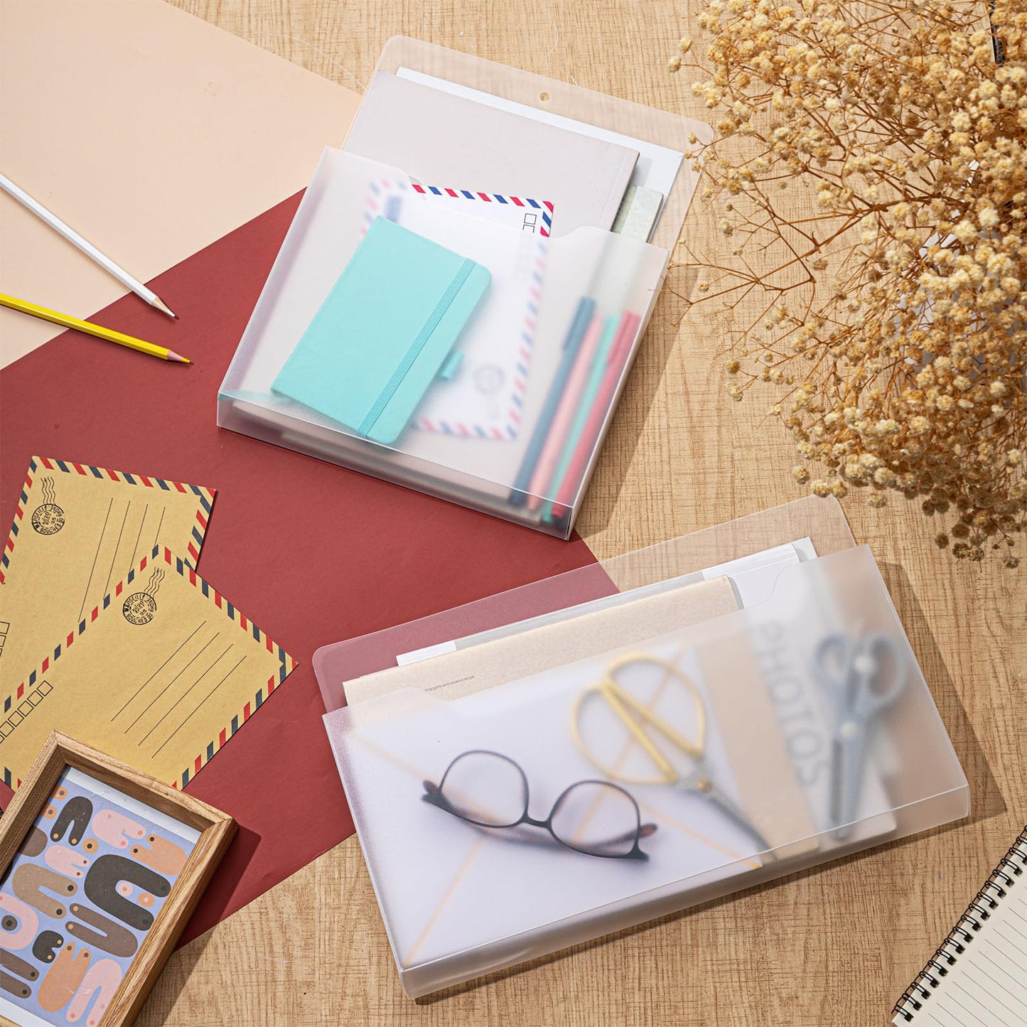 Fuutreo Magnetic Wall File Holder,6pcs,Clear,Horizontal & Vertical