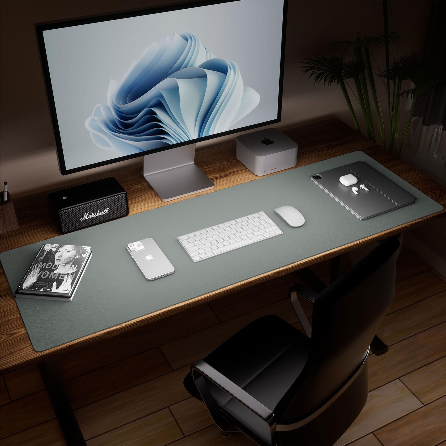 Aothia Leather Desk Pad Protector, Office Desk Mat, Large Mouse Pad, Laptop Desk Pad, Non-Slip PU