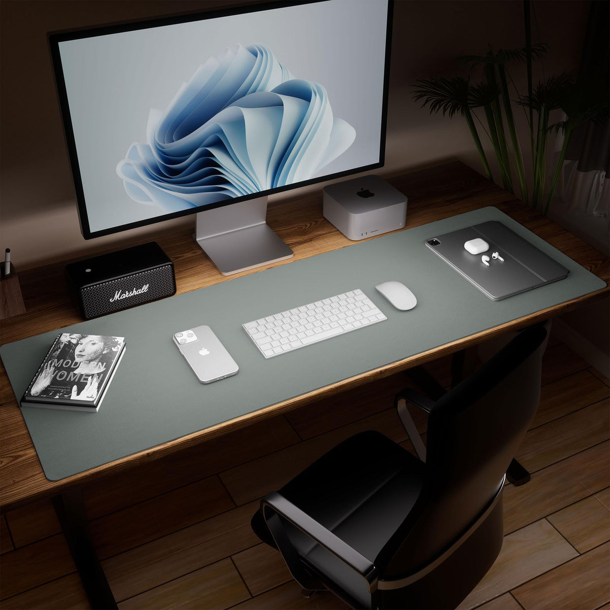 Aothia Leather Desk Pad Protector, Office Desk Mat, Large Mouse Pad, Laptop Desk Pad, Non-Slip PU