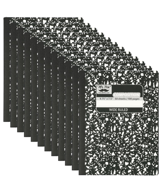 Mr. Pen- Composition Notebooks Bulk, 12 Pack, Wide Ruled, 600 Sheets