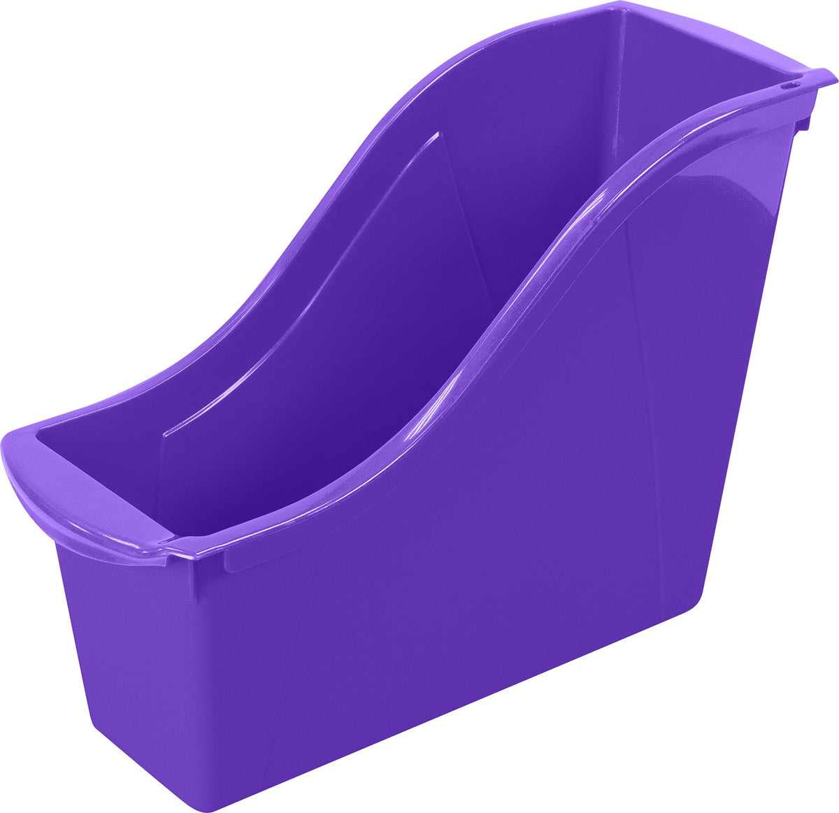 Storex Small Book Bin – Interlocking Plastic Organizer for Home, Office and Classroom, Purple
