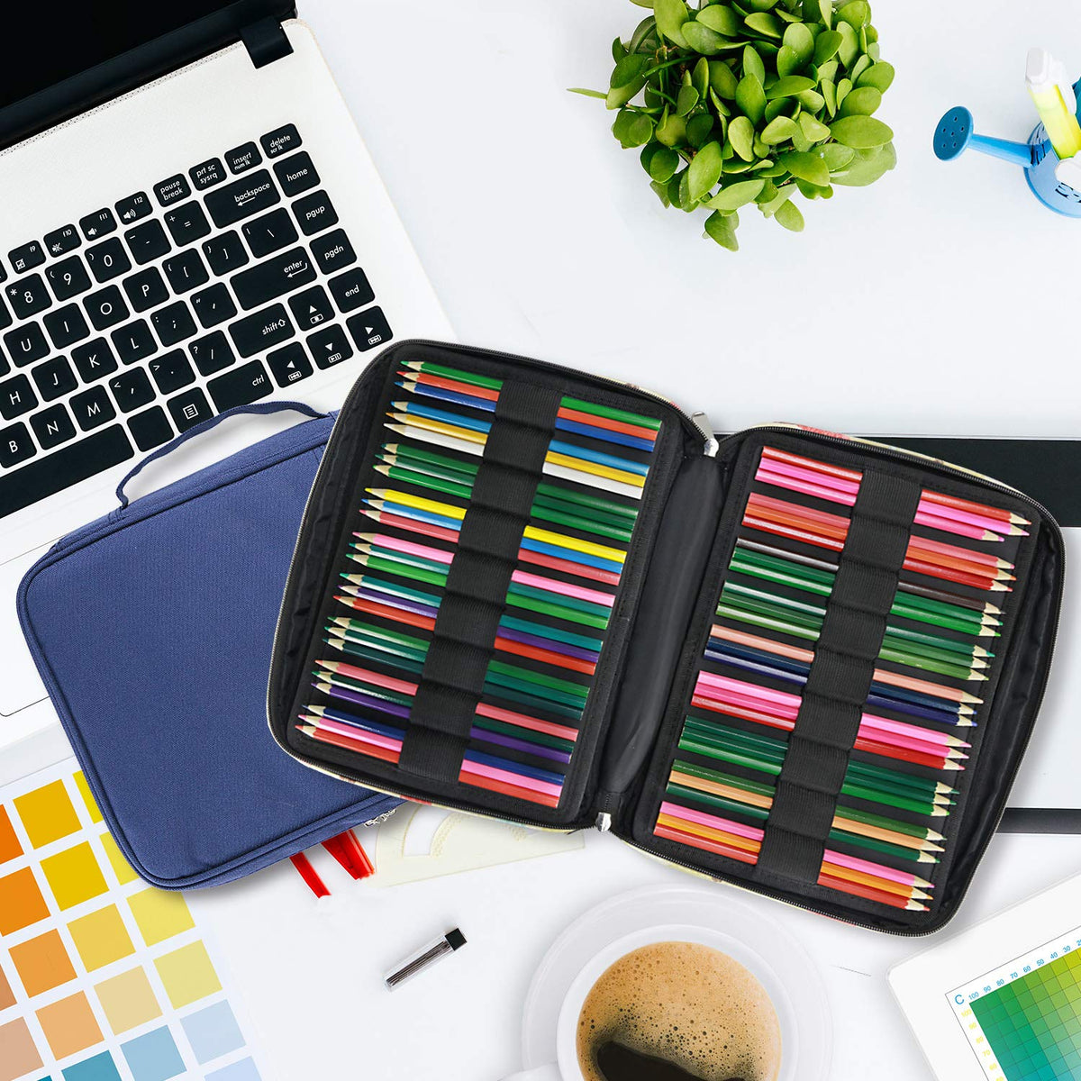 YOUSHARES 166 Slots Colored Pencil Case, 110 Slots Gel Pens fo Coloring Case Organizer, Handy