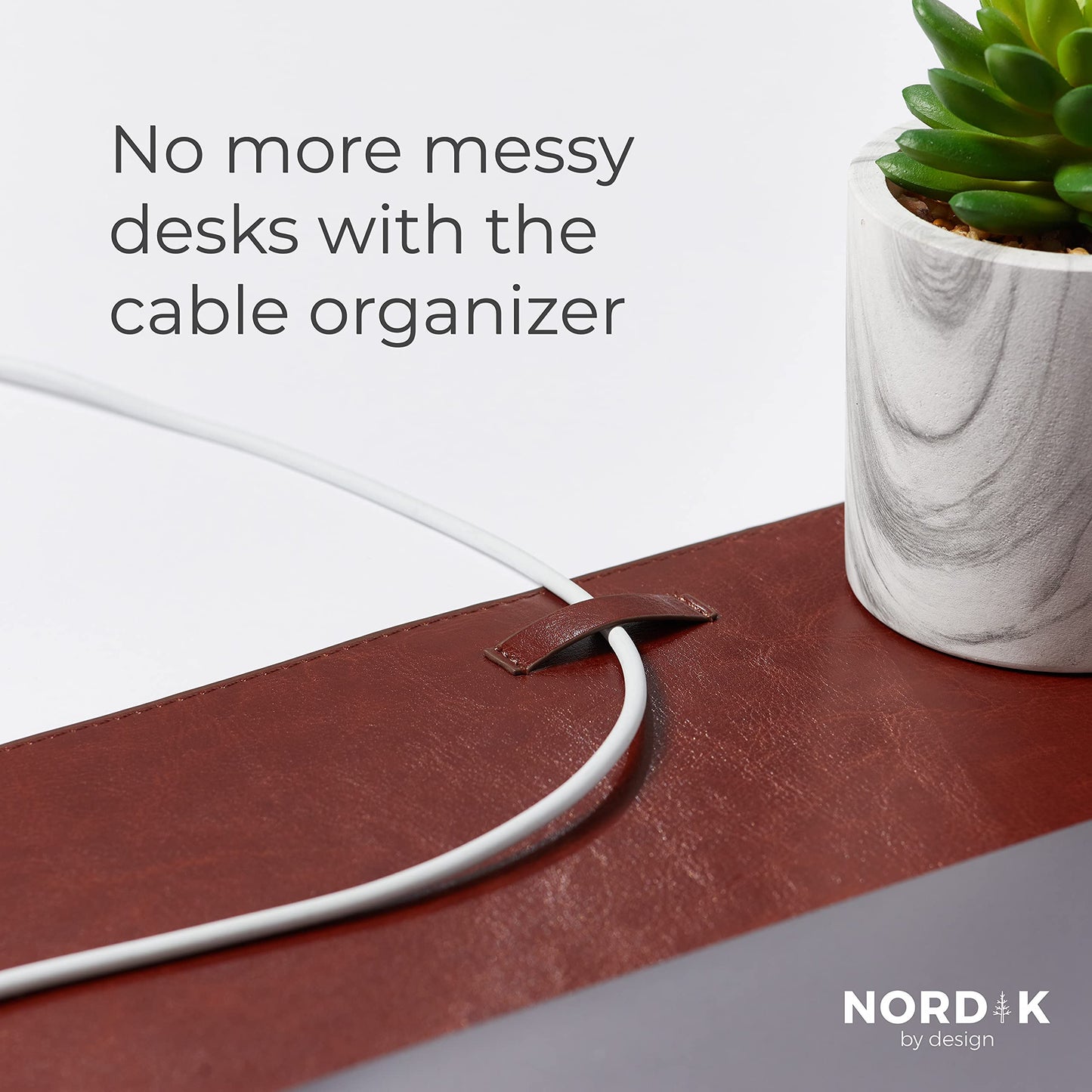 Nordik Leather Desk Mat - Whiskey Brown - Large Leather Desk Pad 35x17 in