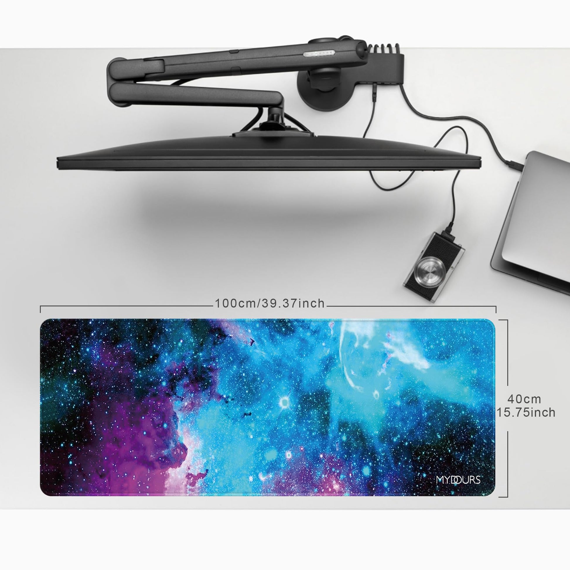 Mydours 40" x 16" Gaming Mouse Pad, XL Full Desk Pad (Purle Universe)
