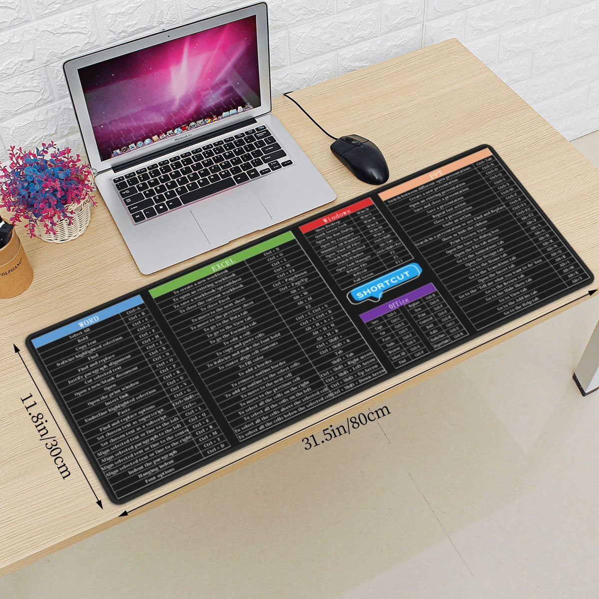 Sigouyinei Extra Large Desk Pad 31.5x12in Office Gaming Non-Slip Mouse Pad