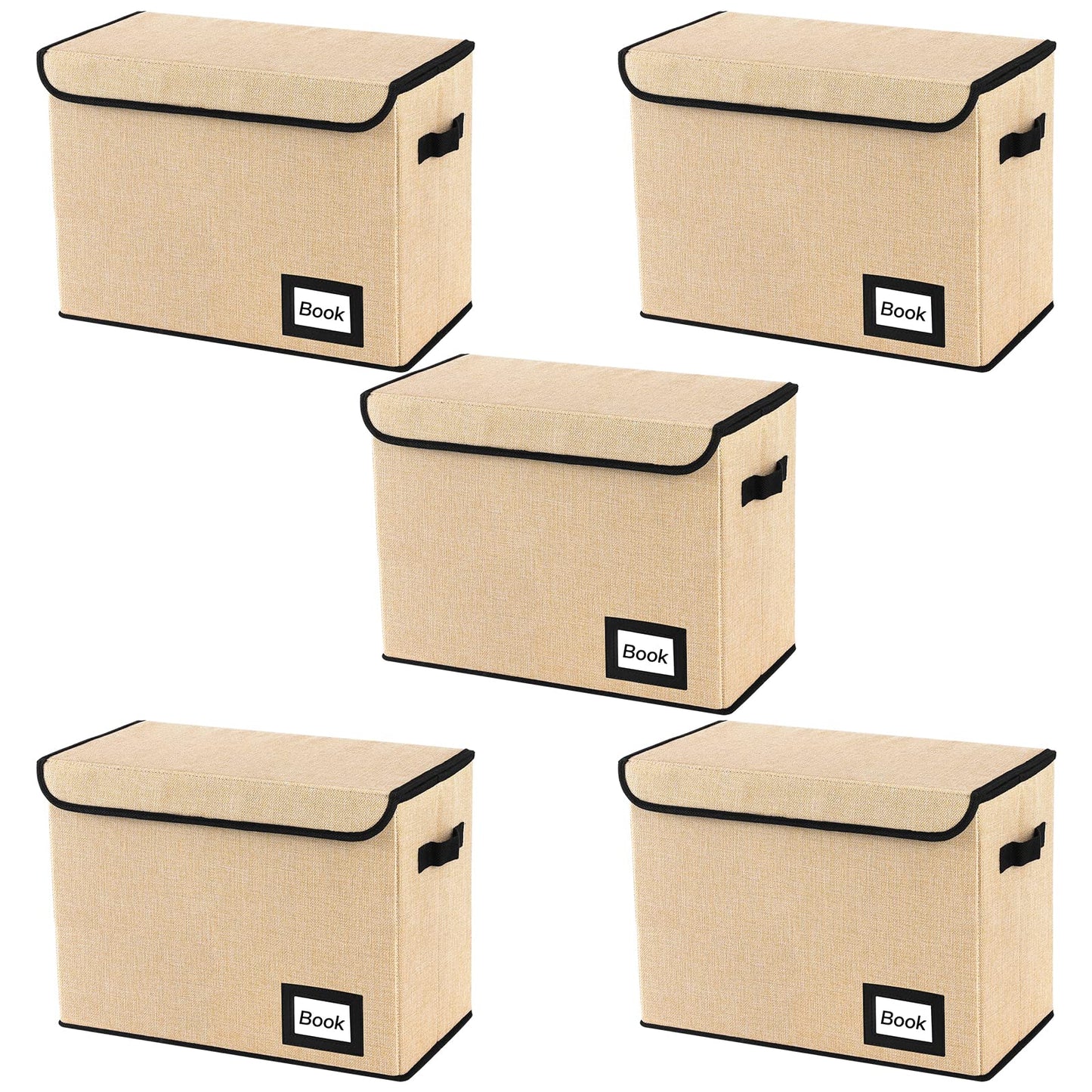 YNSZAS 5 Pack Comic Book Storage Boxes, 15.8" X 7.8" X 11.8", Collapsible Comic Short Box, Holds