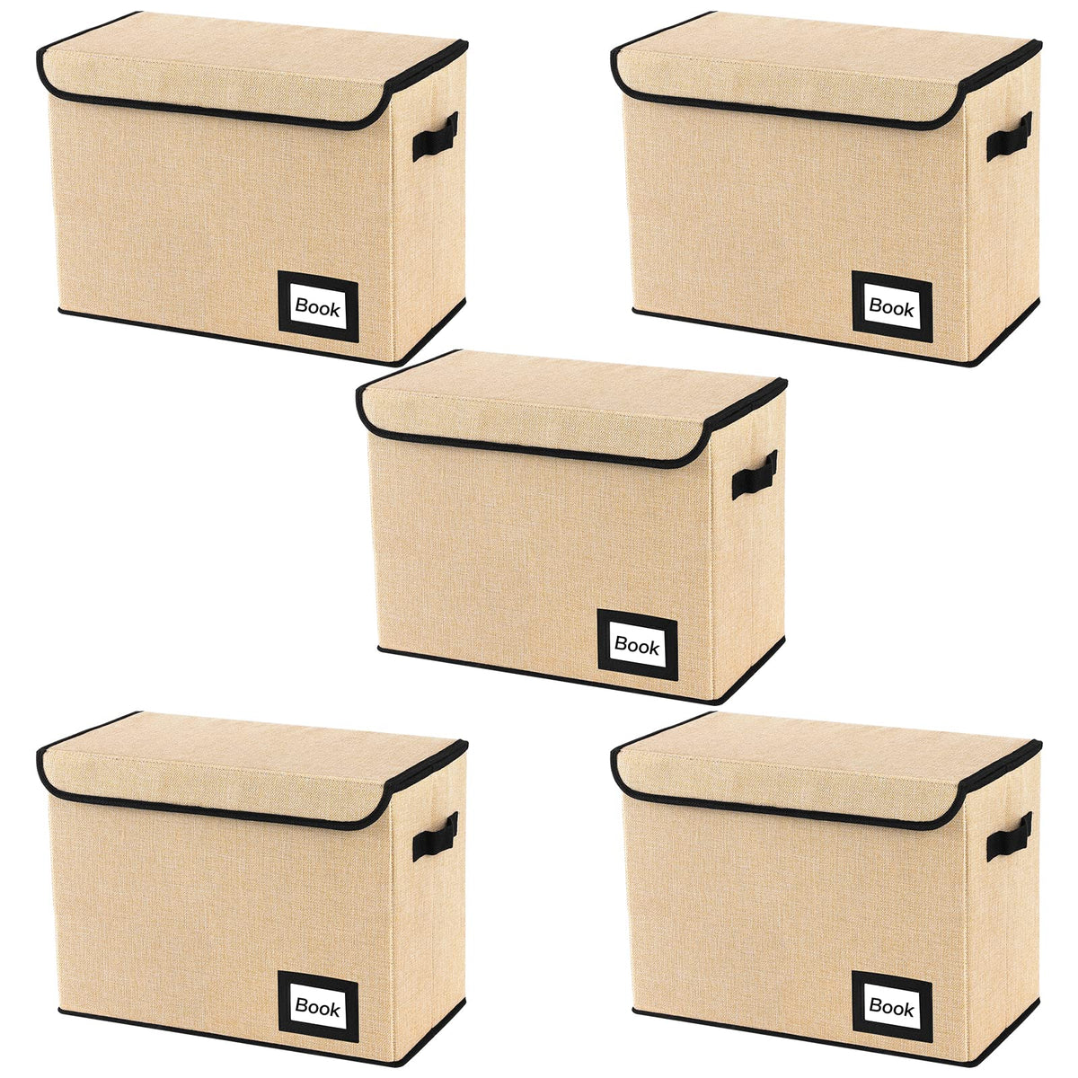 YNSZAS 5 Pack Comic Book Storage Boxes, 15.8" X 7.8" X 11.8", Collapsible Comic Short Box, Holds