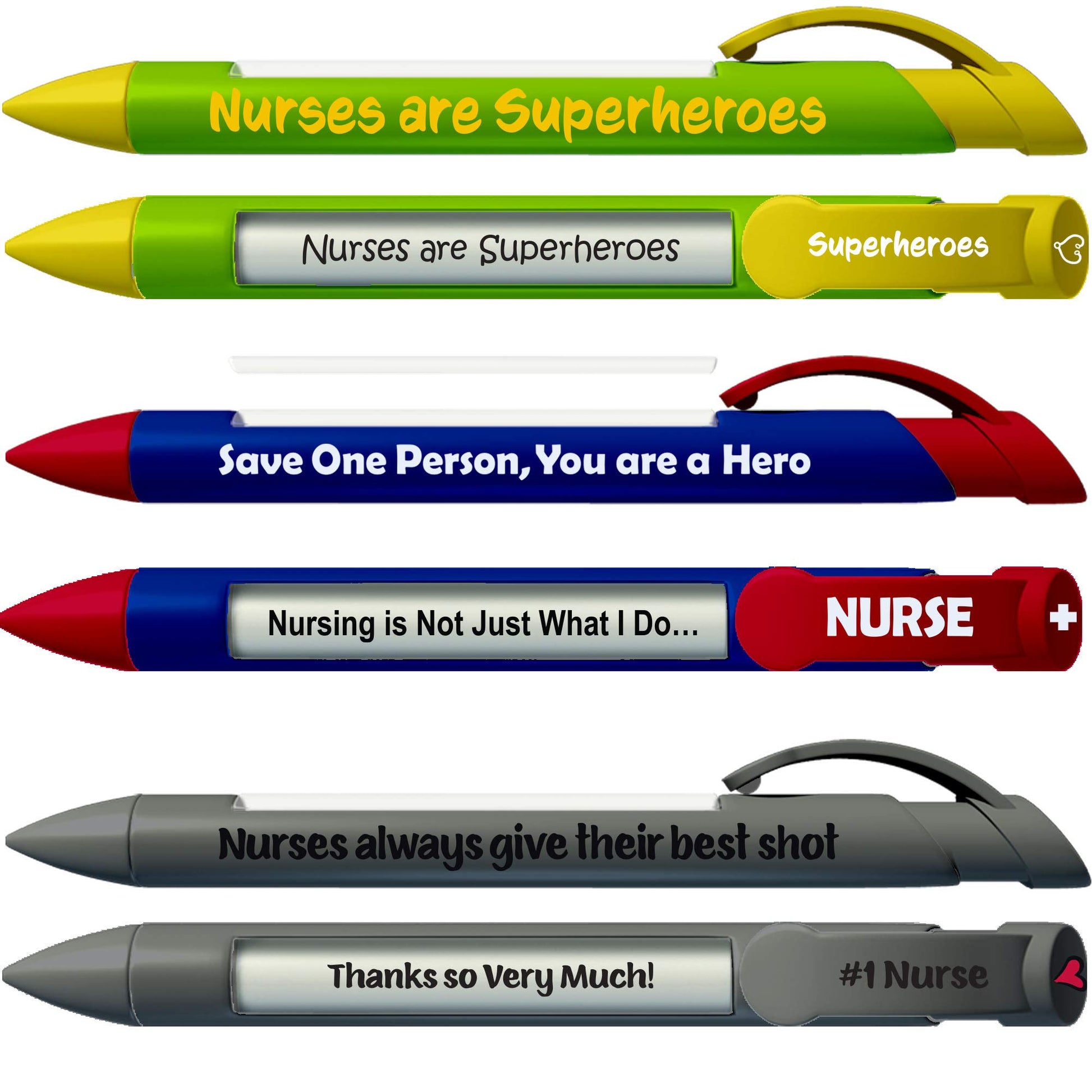 Greeting Pen Nurse Appreciation Rotating Message Pen Canister - Inspirational Nurse Pens with 4