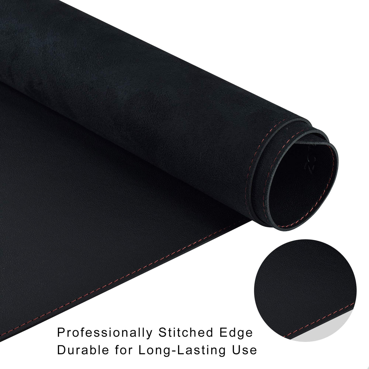 ZORESYN PU Leather Black Desk Pad 63.0"x15.8"