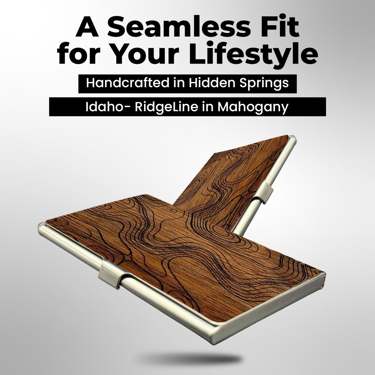 WUDN Handcrafted Business Wooden Card Holder Wallet For Men and Women | Holds Up to 20-25 B-Cards