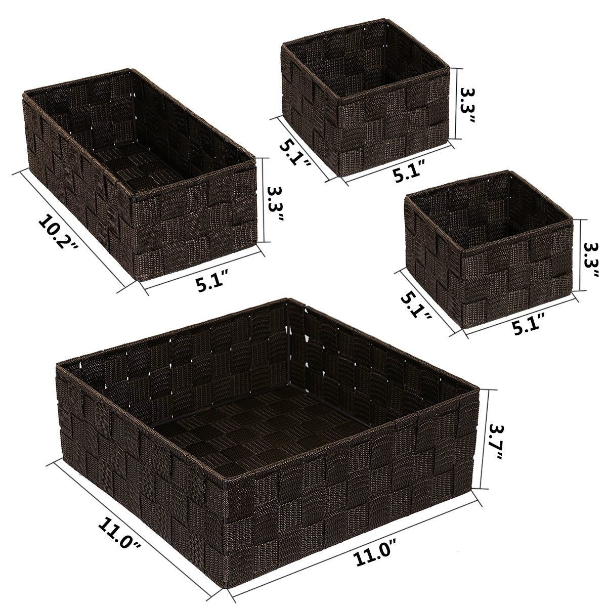 Posprica Woven Storage Baskets for Organizing, Small Baskets Cube Bin Container Tote Organizer