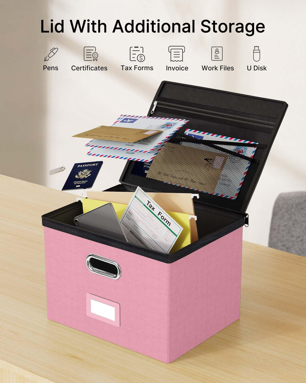 Oterri File Box Large 2-Pack Hanging Organizer for Letter/Legal-Size Folder