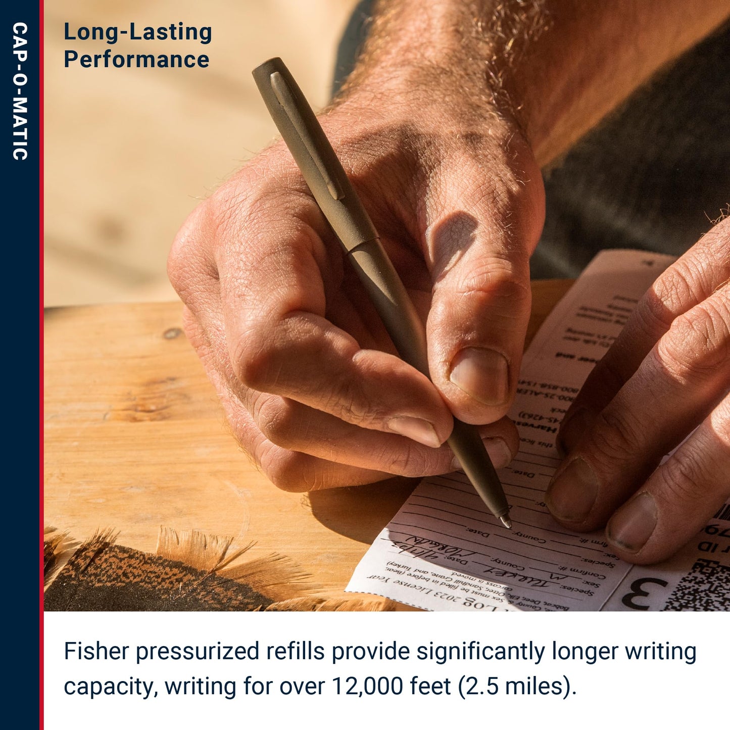 Fisher Space Pen Flat Dark Earth Cerakote Finish Cap-O-Matic Pen, Black Ink