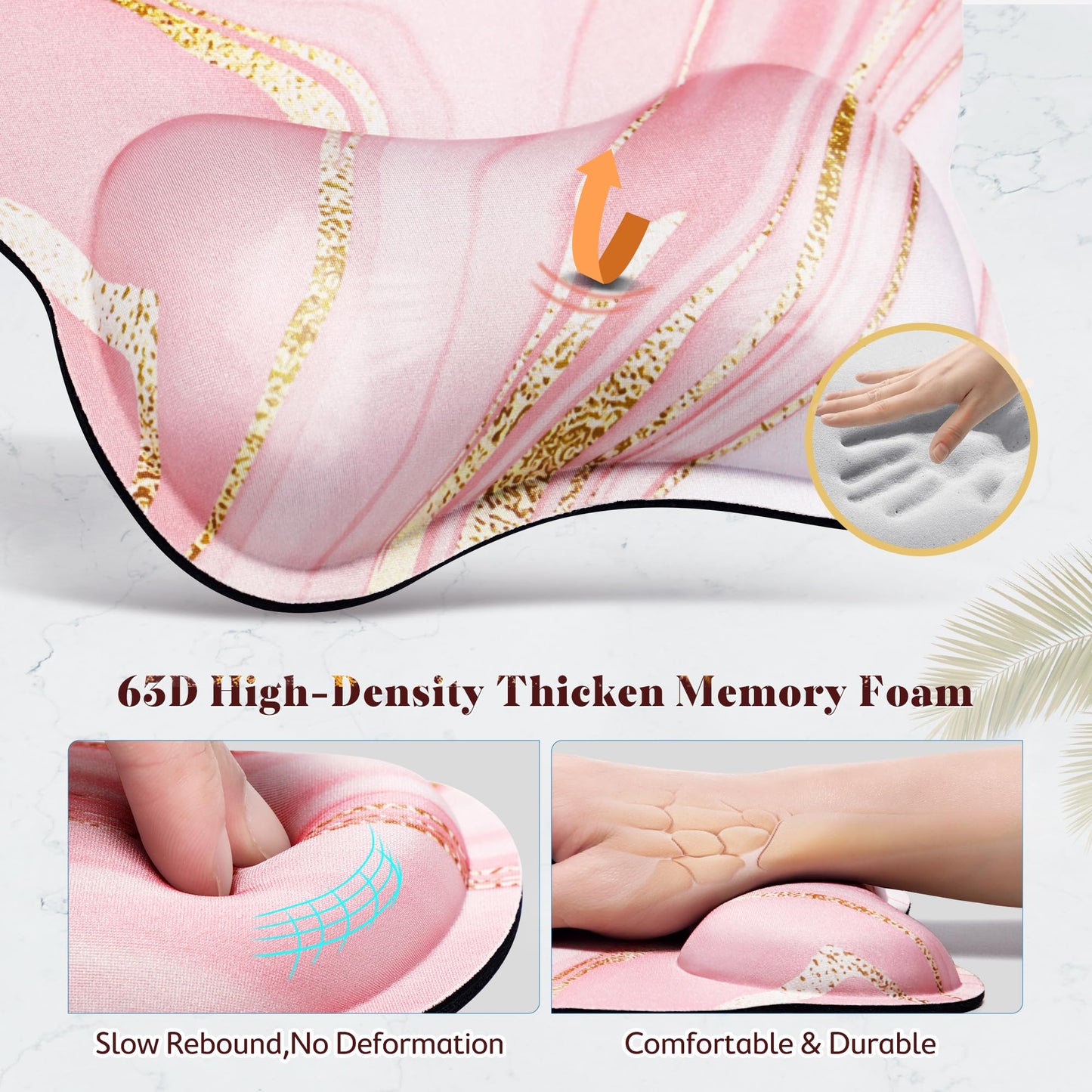 Gimars Ergonomic Mouse Pad Wrist Support, Upgrade Enlarge Superfine Fibre Soft Smooth Keyboard
