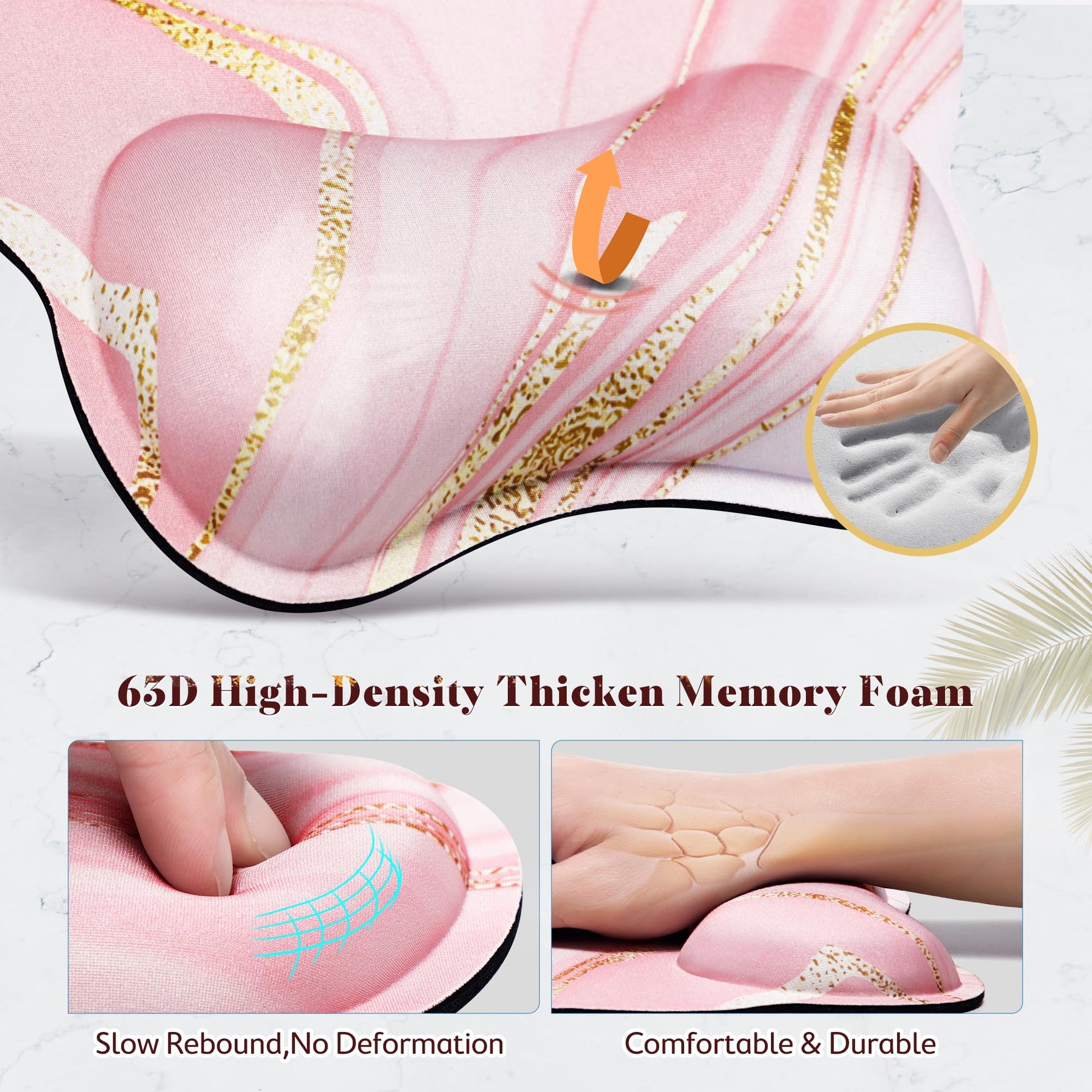 Gimars Ergonomic Mouse Pad Wrist Support, Upgrade Enlarge Superfine Fibre Soft Smooth Keyboard