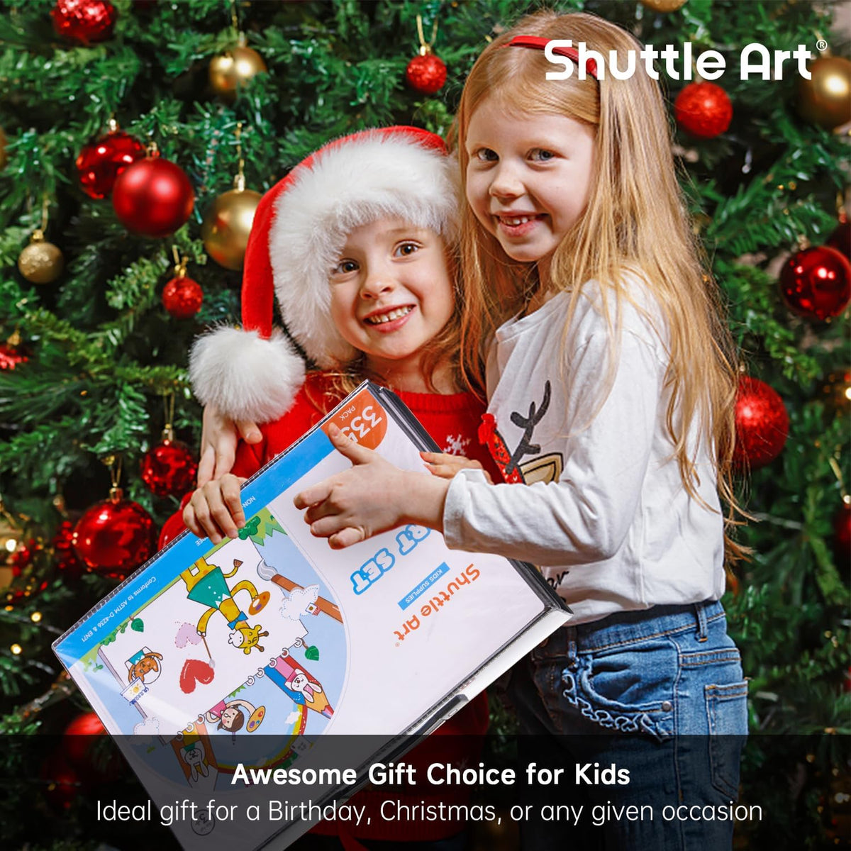 Shuttle Art 335 Piece Kids Art Set, Multi-Media Art Supplies, Gift Art Kit with Trifold Easel, 2
