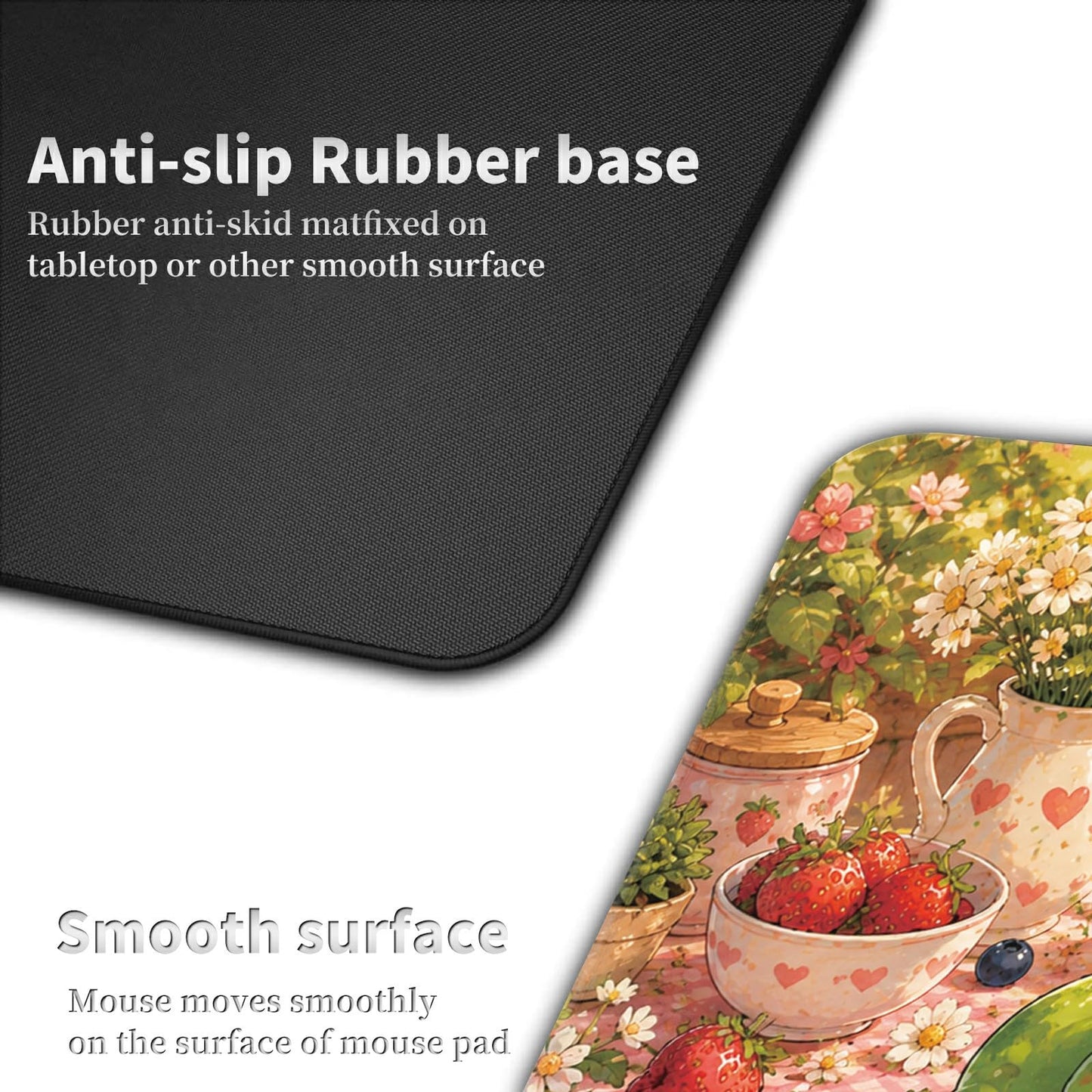 Frog Pancake Party Large Mouse Pad, 31.5 x 11.8 in Extended Desk Mat