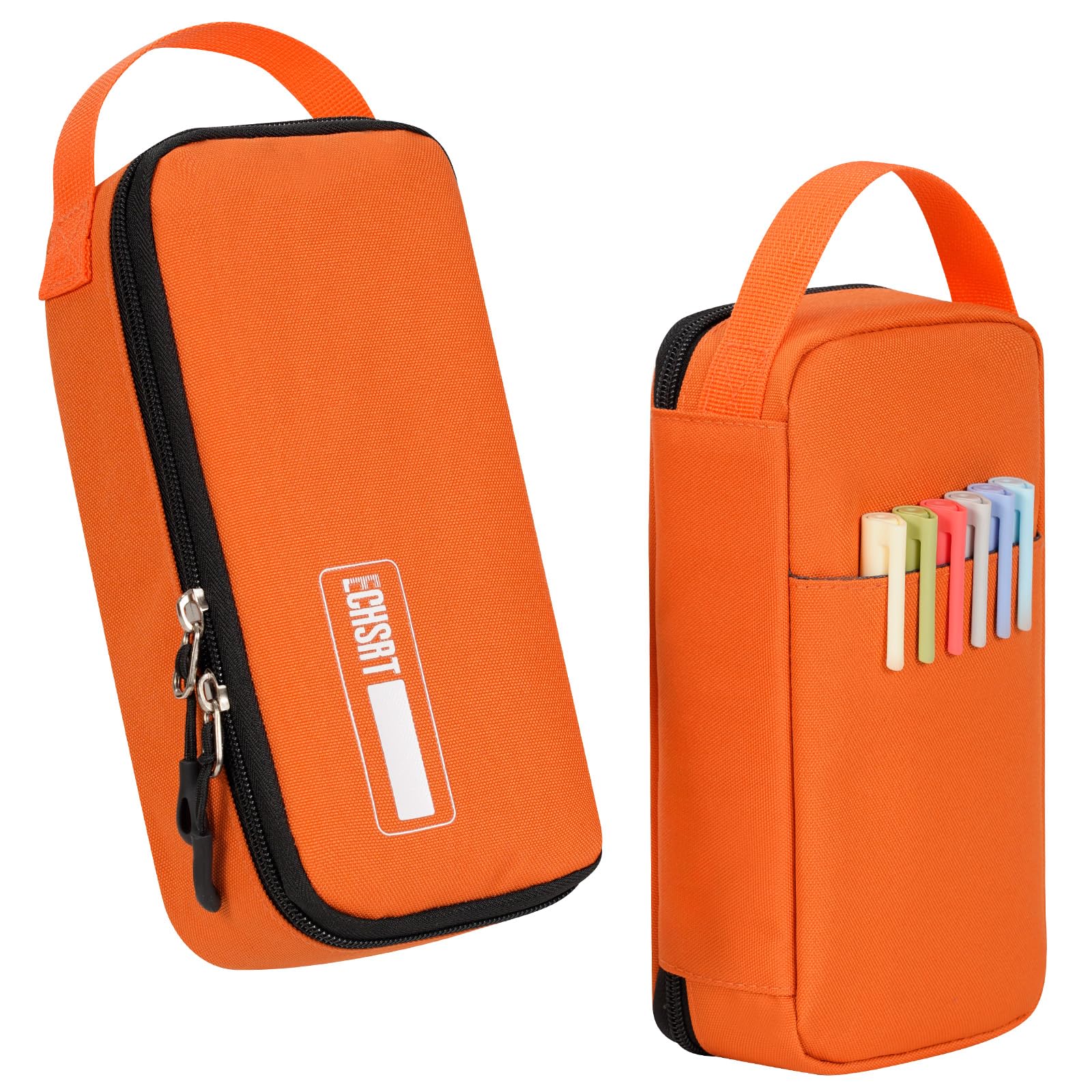 ECHSRT Large Capacity Pencil Case with Hidden Pocket, 1200D Oxford Fabric Zipper Pencil Pouch with