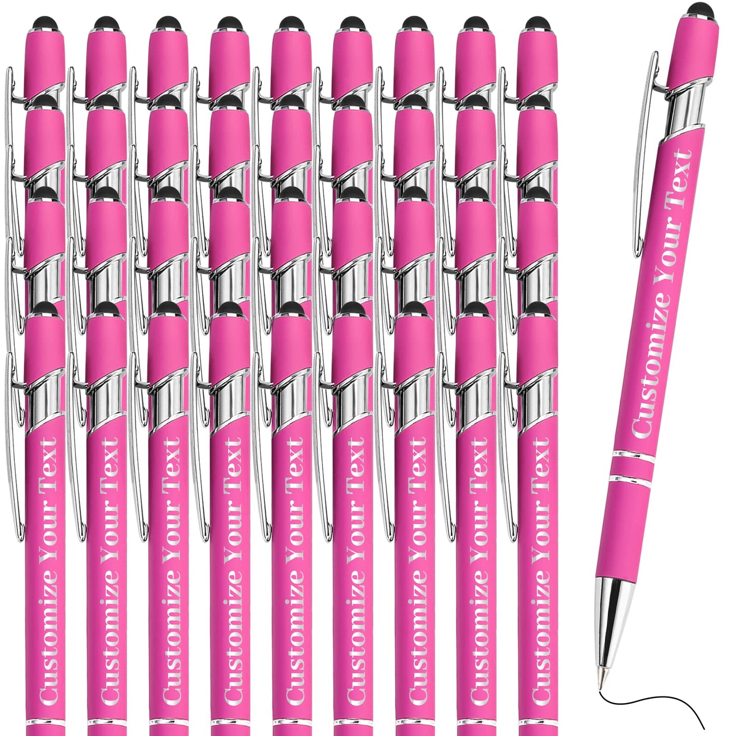 Fadace Up to 500 Pcs Personalized Pens Bulk Custom Customized Pen with Stylus Free Engraving