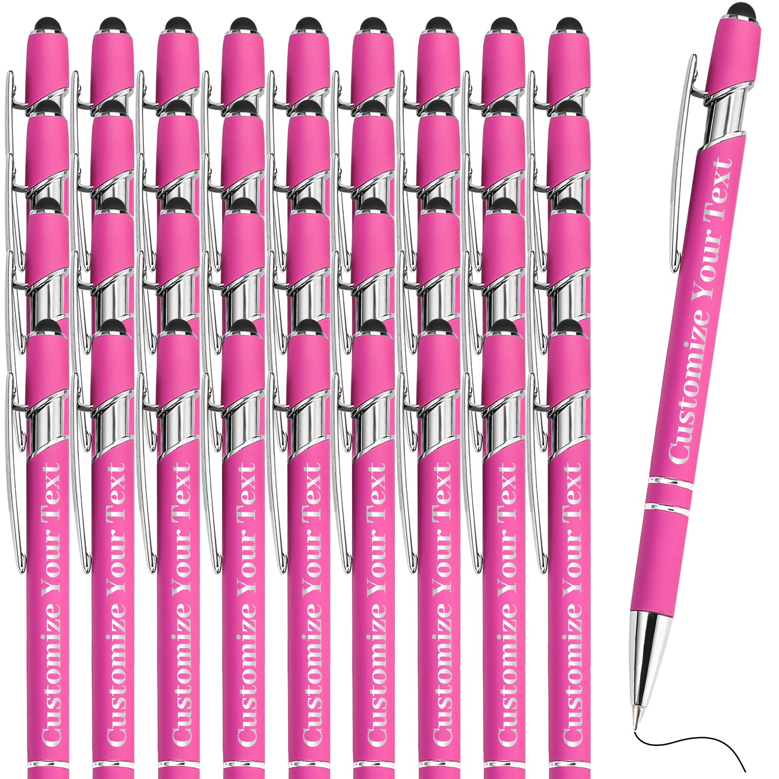 Fadace Up to 500 Pcs Personalized Pens Bulk Custom Customized Pen with Stylus Free Engraving