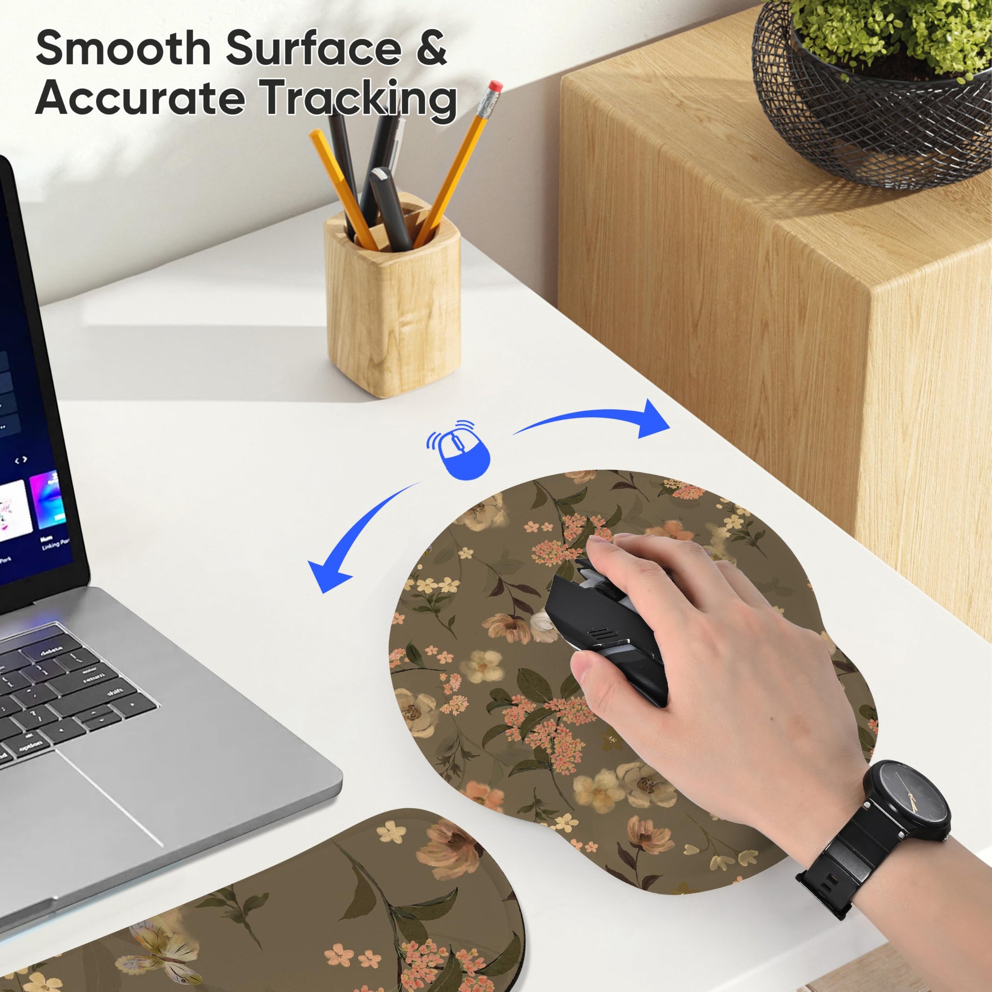 AORTDES Ergonomic Keyboard Mouse Pad Wrist Rest Support Set for Laptop/Computer/Desktop,Memory Foam