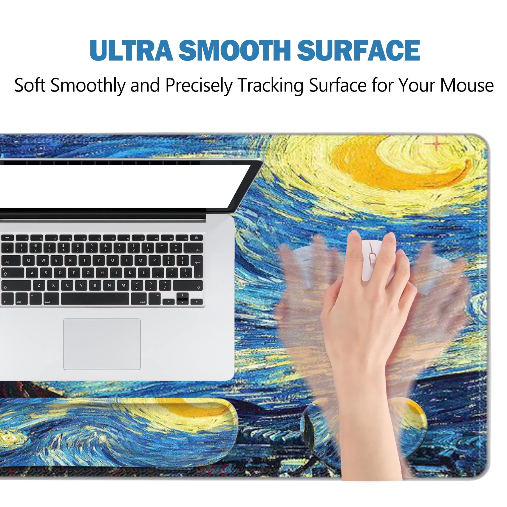 ToLuLu Large Mouse Pad, Memory Foam Keyboard Mouse Wrist Rest Support Set