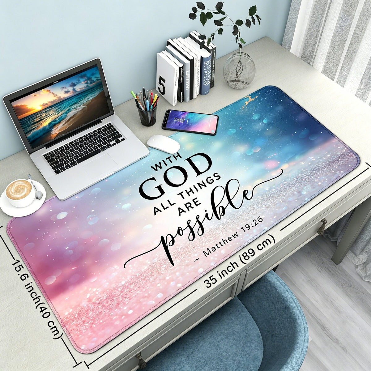 Wiabsi Desk Mat Pad,Large XXL Extended Mouse Pad Mat for Desktop Keyboard