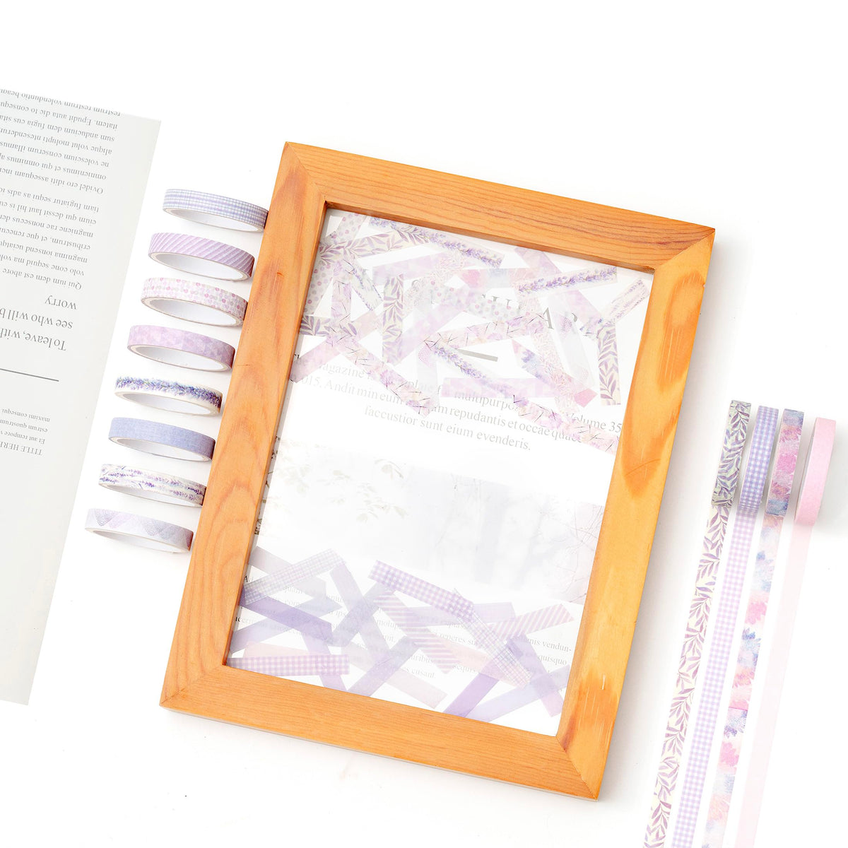 YUBX Vintage Washi Tape Set 20 Rolls Skinny Retro Decorative Antique Patterns Masking Tapes for