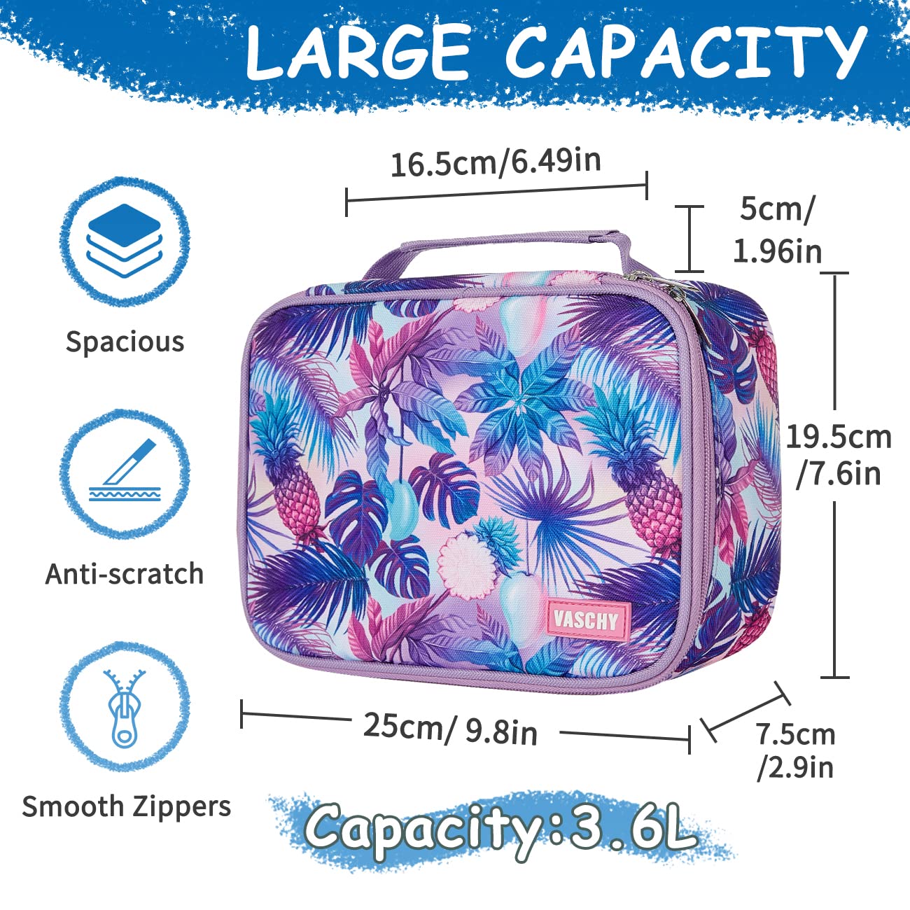 VASCHY Large Pencil Case Bag, Art Supply Marker Organizer Big Pen Pouch with Detachable Layers