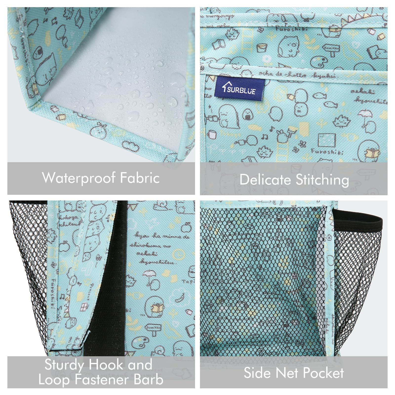 Surblue Bedside Caddy Hanging Bed Organizer Storage Bag Pocket for Bunk and Hospital Beds, College
