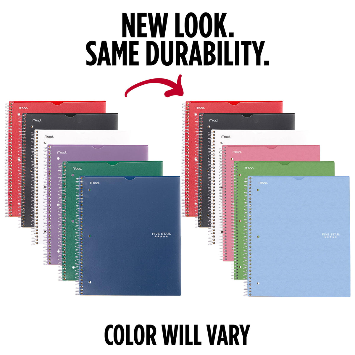 Five Star Spiral Notebook + Study App, 6 Pack, 1 Subject, College Ruled 8.5" x 11" Paper, 100