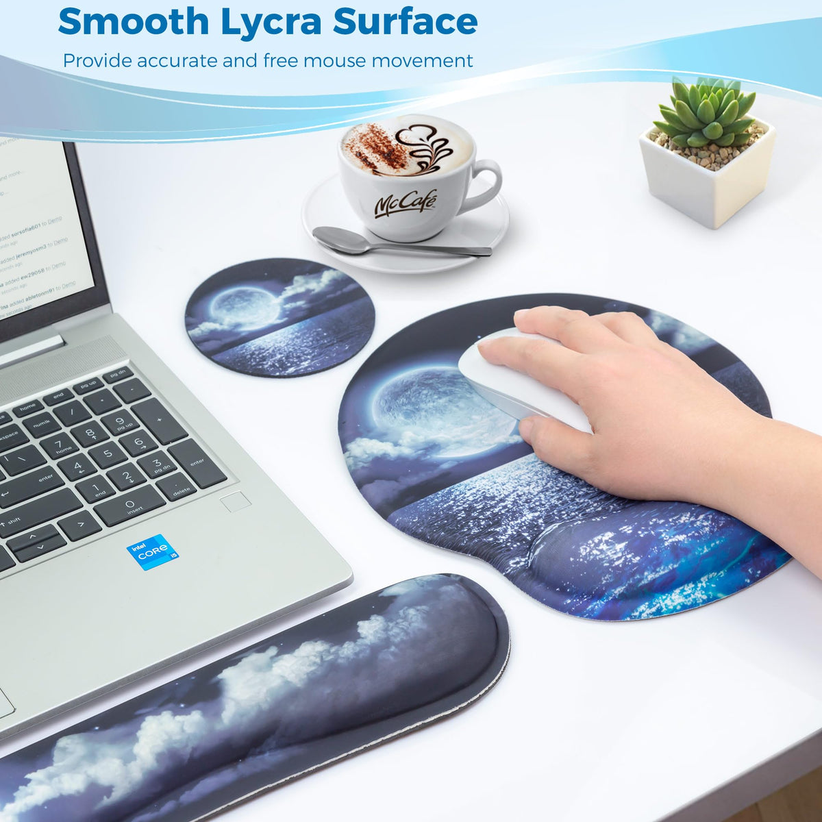 Wiabsi Mouse Pad and Keyboard Wrist Rest Support,Ergonomic Mouse Pad Set