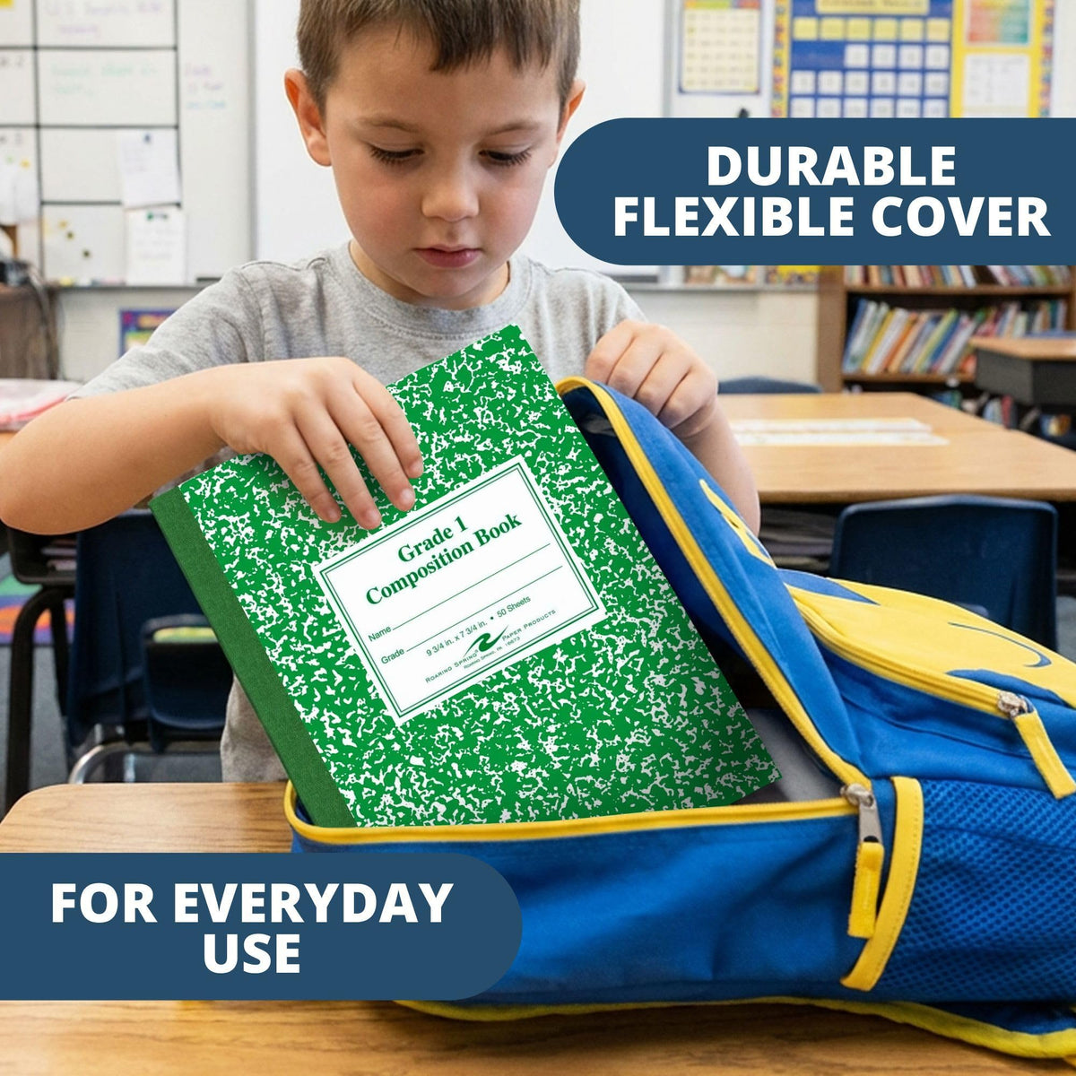 Roaring Spring Grade One Composition Book, 10 x 8 Inches, 50 Sheets (77920)