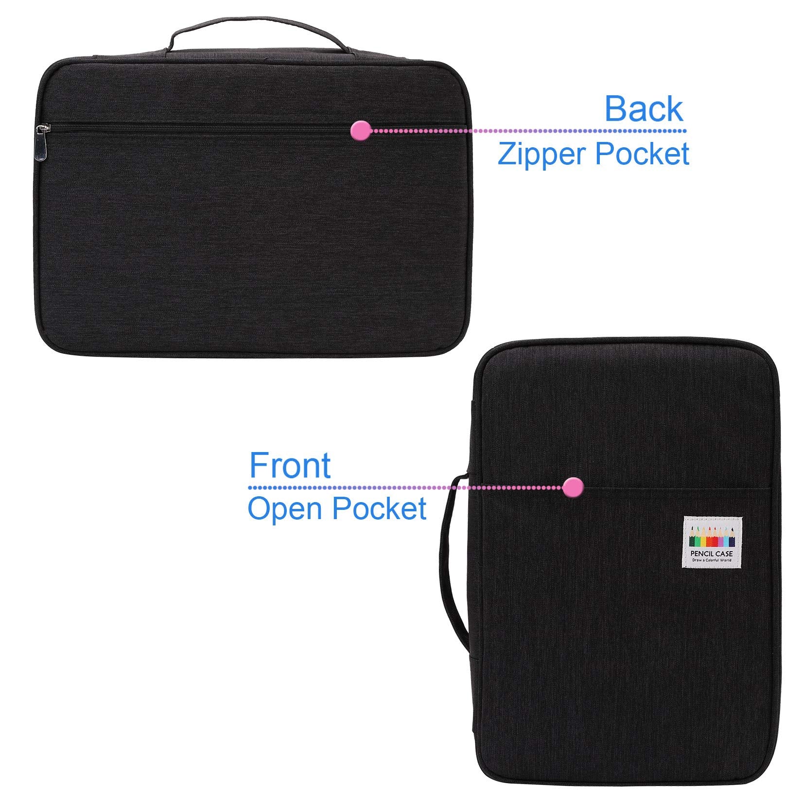 AYVANBER Big Capacity Colored Pencil Case Organizer 304 Slots Pen Holder Waterproof Storage Pouch
