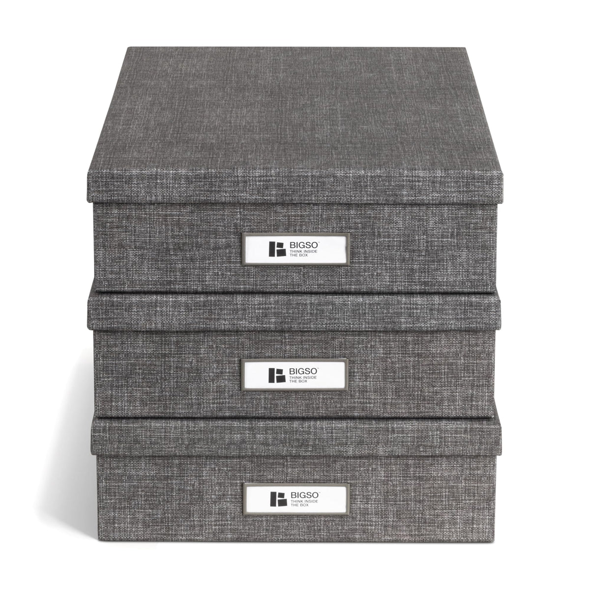 Bigso Oskar Canvas Fiberboard Document Letter Box for Important Paperwork A4 or Letter Size
