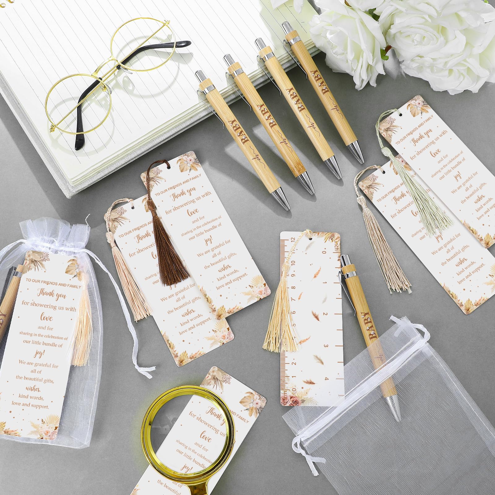 Gilprop 50 Sets Baby Shower Favors for Guests Includes 50 Baby Shower Ballpoint Pens 50 Thank You