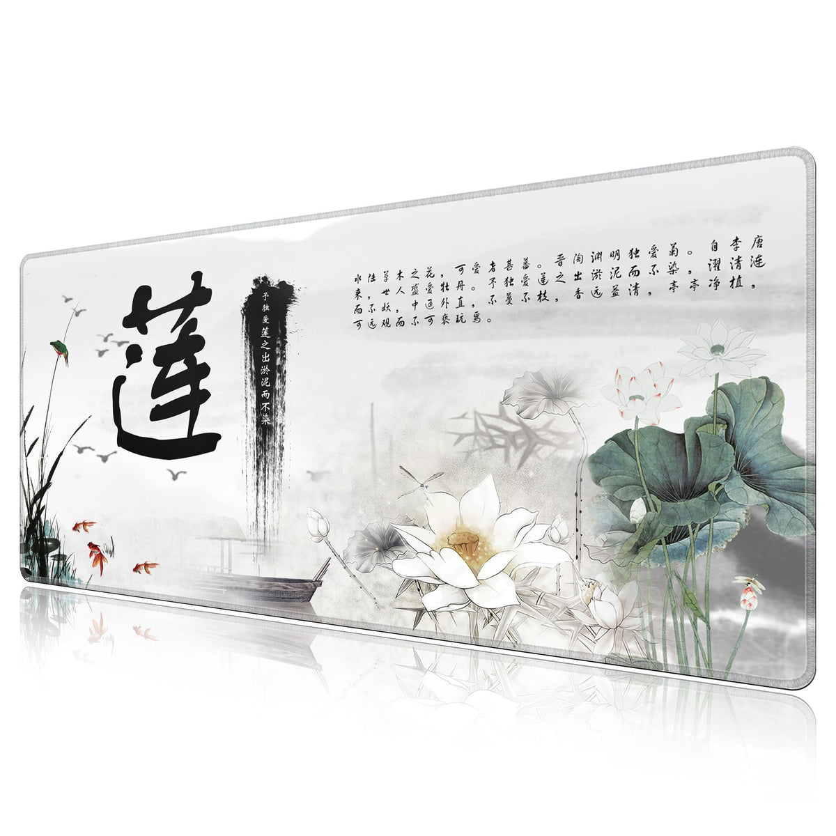 LL-COEUR XXL Landscape Gaming Mouse Pad Computer Keyboard Mat Office Desk Pad (Lotus 2, 55.1" x