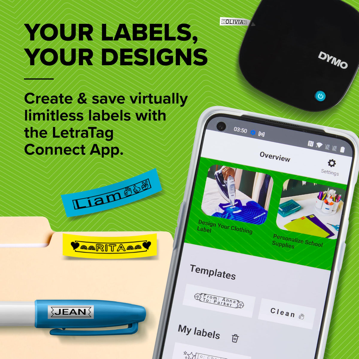 DYMO LetraTag 200B Bluetooth Compact Label Maker, Value Pack, Wireless Connection to iOS and