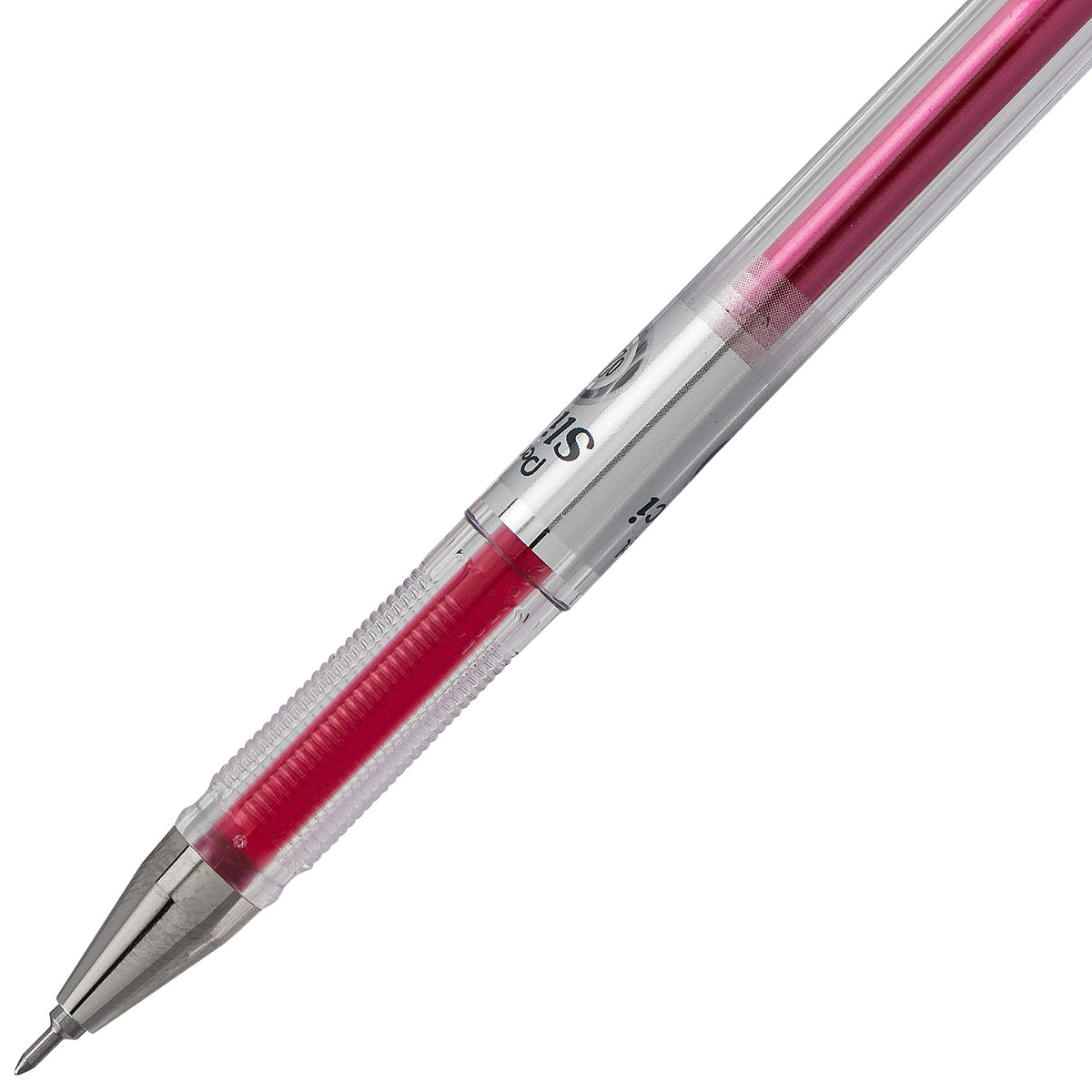 Pentel Arts Slicci 0.25 mm Extra Fine Gel Pen, Pink Ink, Box of 12 (BG202-P1)