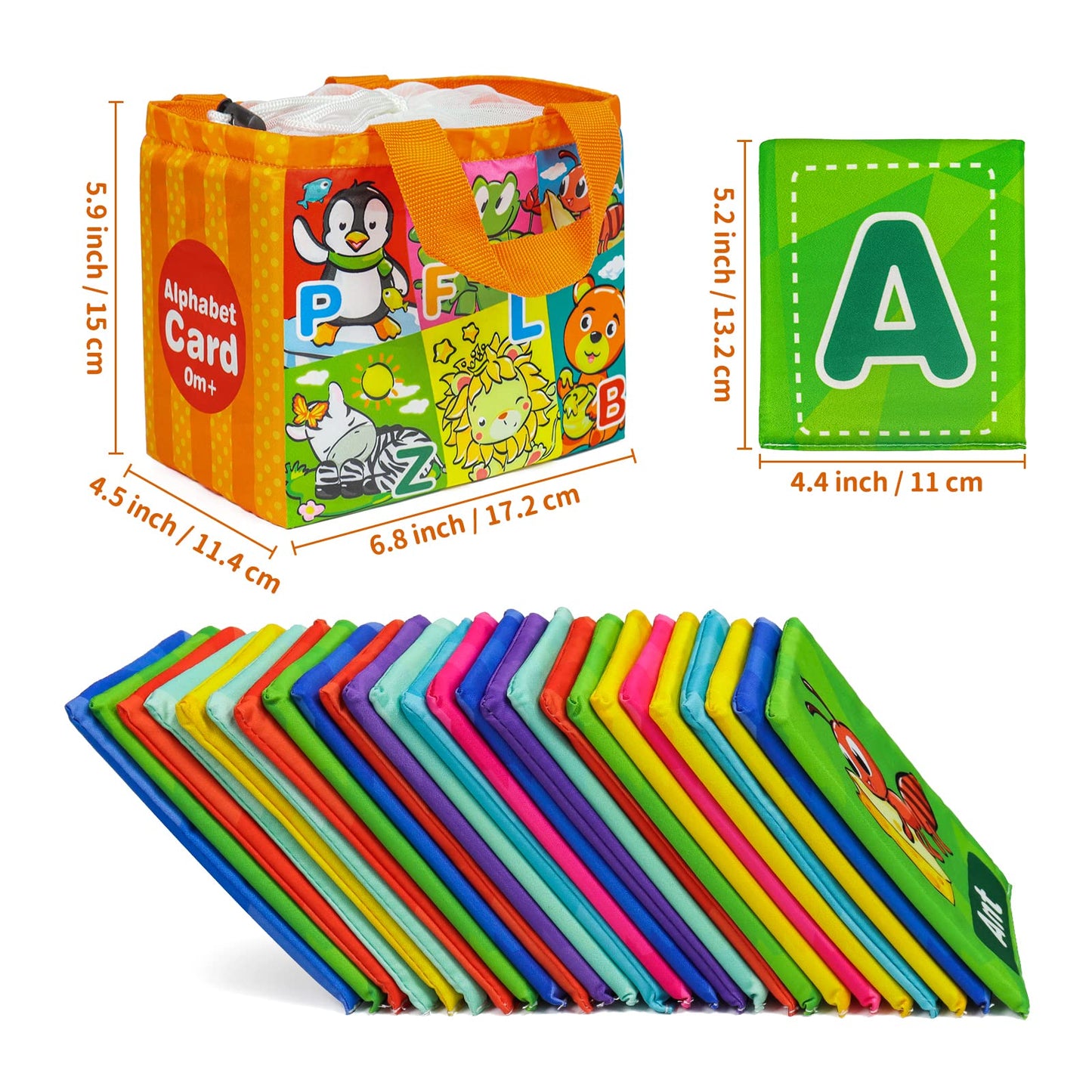 Dr.Rapeti ABC Flash Cards, Soft Alphabet Cards, 26pcs ABC Alphabet Cards