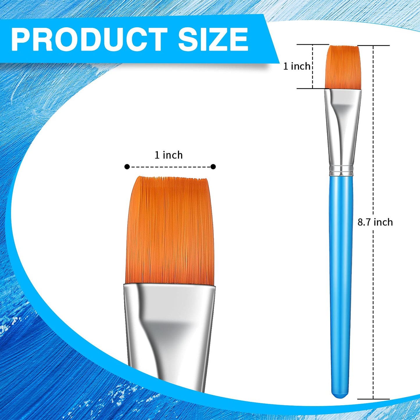 Zonon 20 Pcs Flat Paint Brushes Acrylic Painting Craft Accessories Classroom Prizes Gifts Small