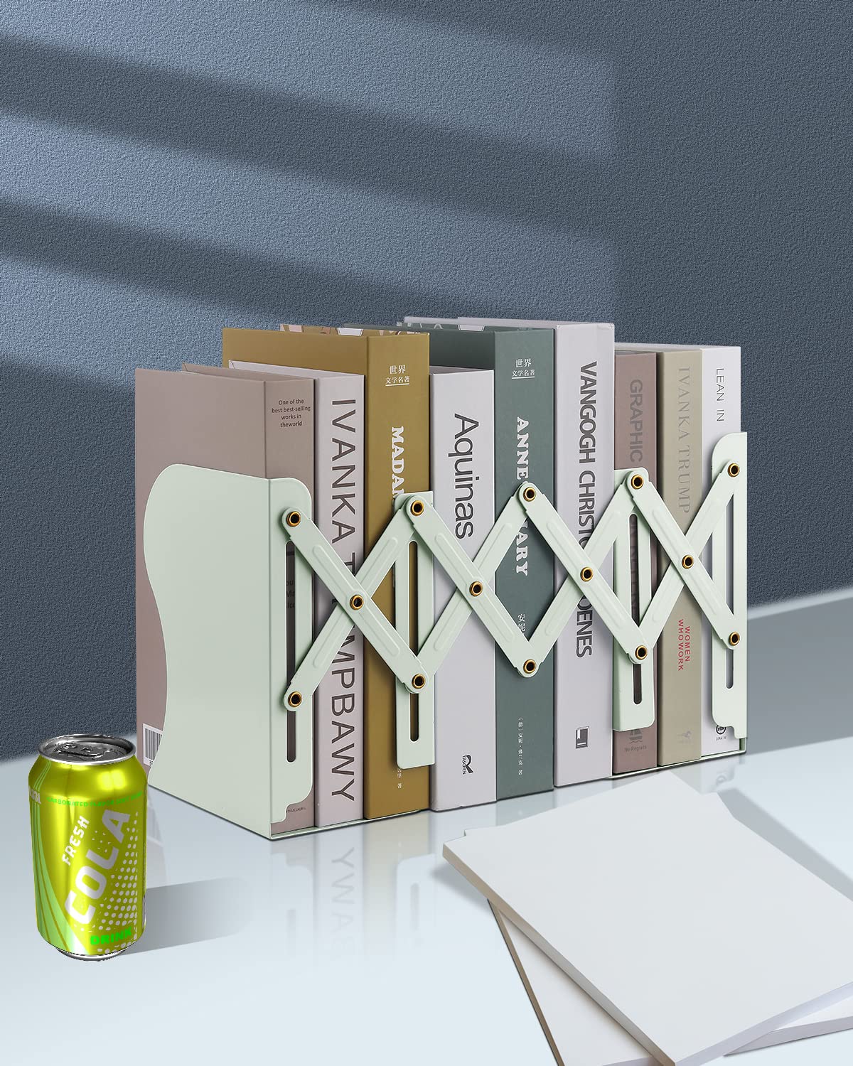 MSDADA Adjustable Bookends, Book Ends for Heavy Books, Expandable Book Organizer for Desk, Shelf