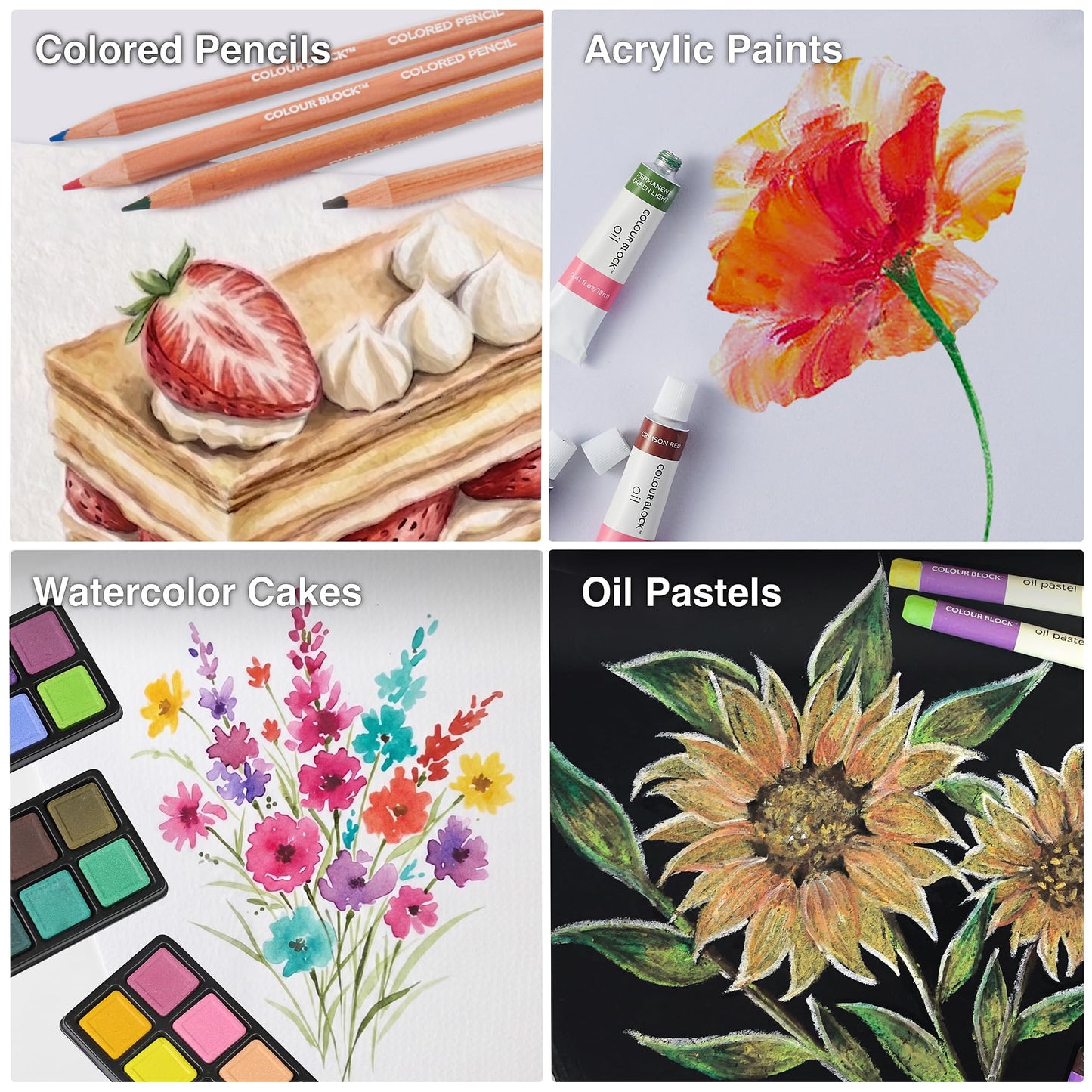 COLOUR BLOCK 73-Piece Art Set – Premium Art Supplies Kit for Adults, All-in-One Painting and
